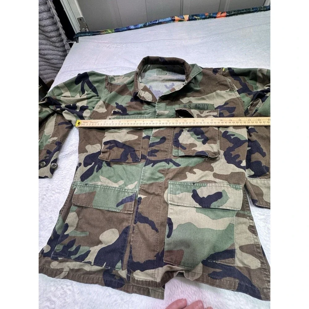Original Vintage US Army Jacket Ripstop Woodland Camouflage BDU  Small Xtr Shirt - Picture 4 of 8